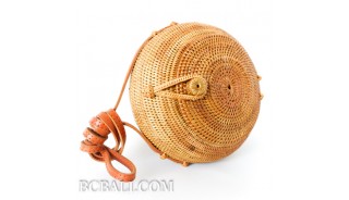 circle bag rattan ball design handmade balinese ethnic